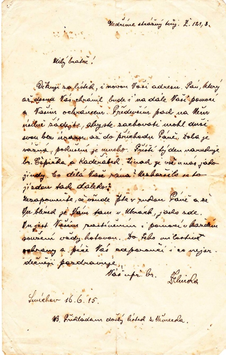 rukopis kazatele Zelinky