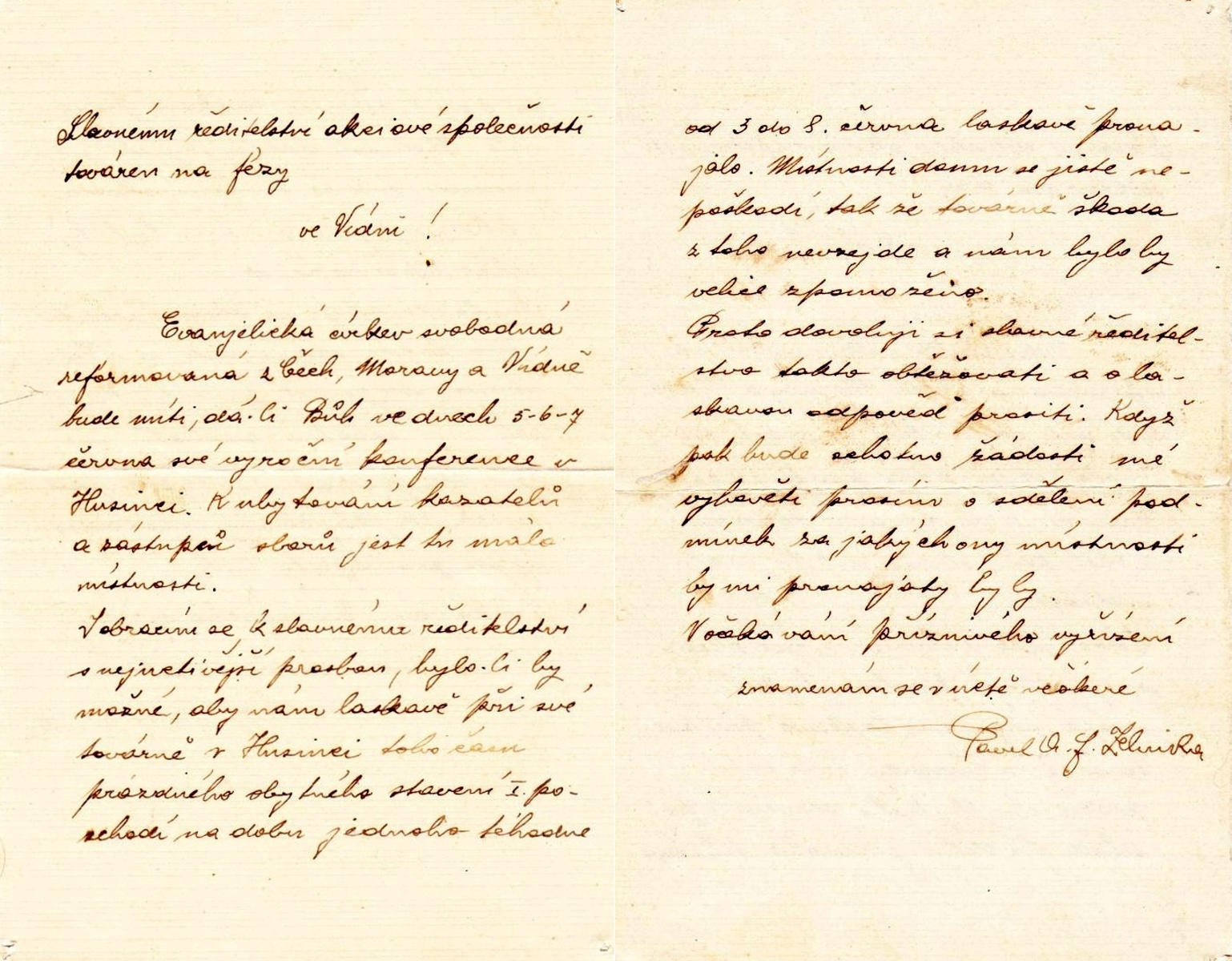 rukopis kazatele Zelinky