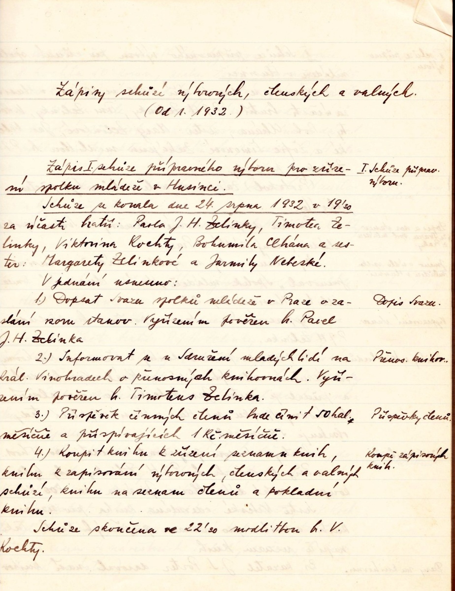 zápis schůze