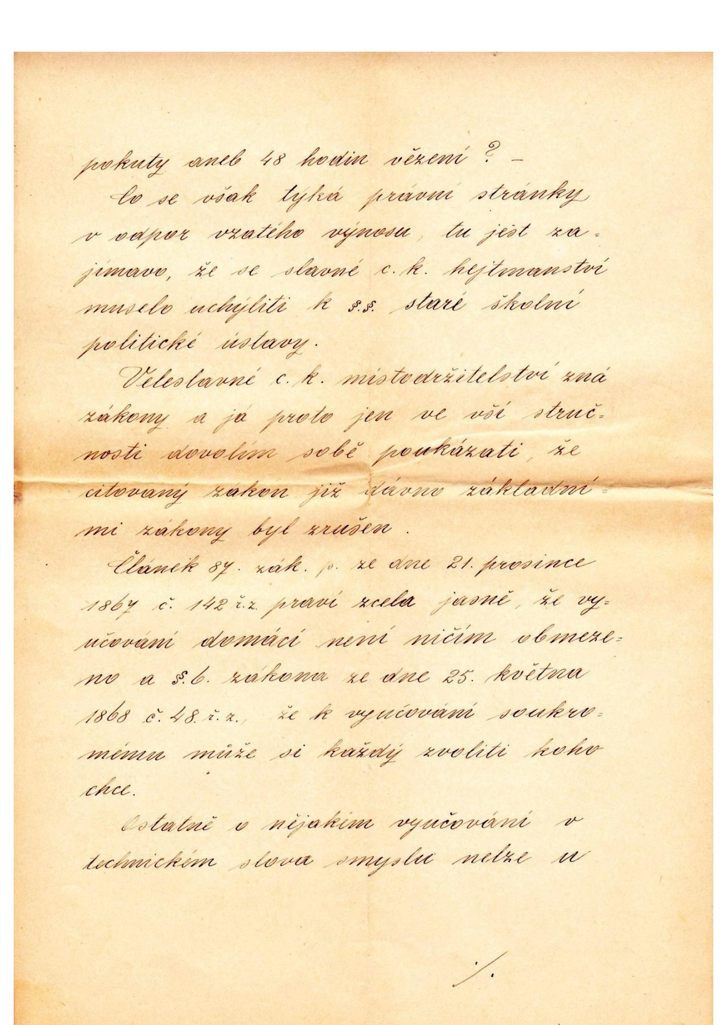 stížnost sestry Zelinkové proti pokutě